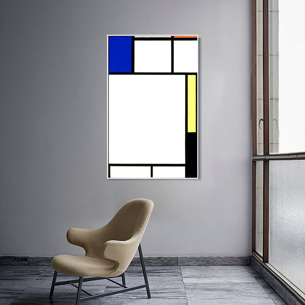 INVIN ART Framed Canvas Series#059 by Piet Cornelies Mondrian Wall Art Living Room Home Office Decorations