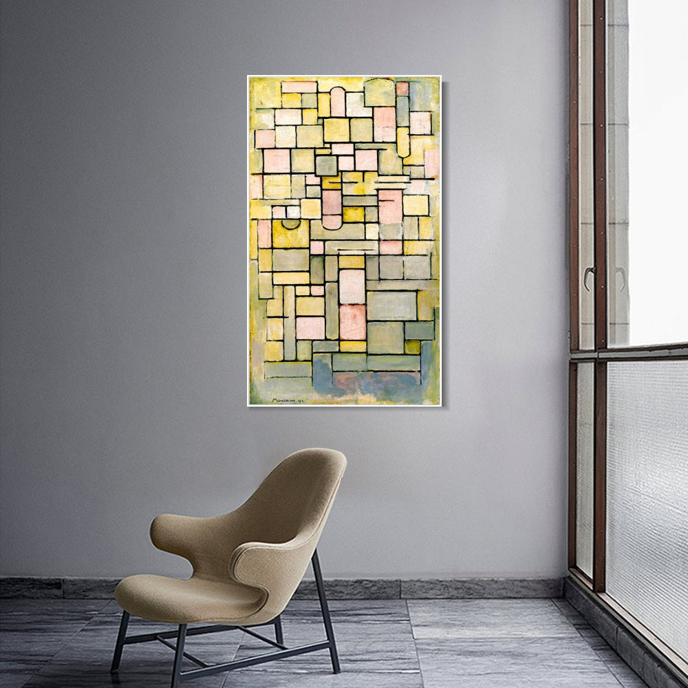 INVIN ART Framed Canvas Series#065 by Piet Cornelies Mondrian Wall Art Living Room Home Office Decorations
