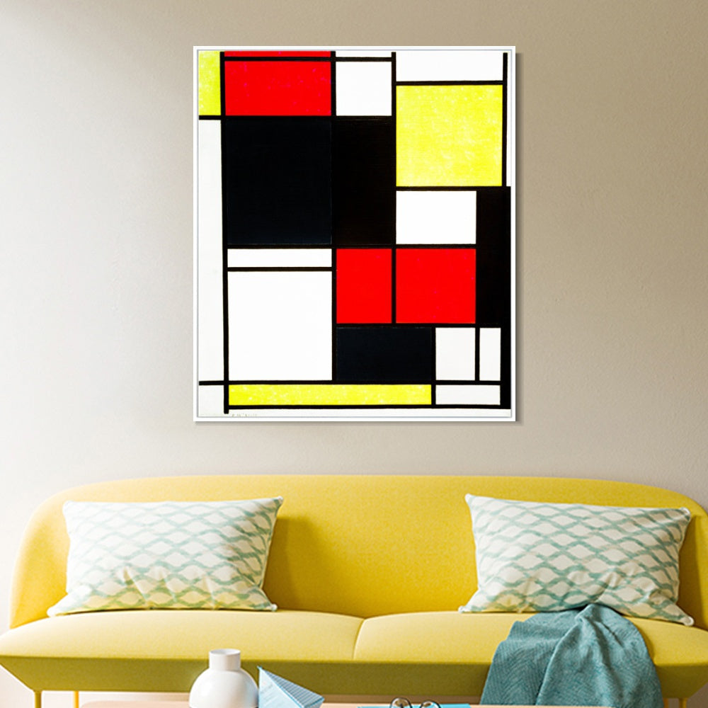 INVIN ART Framed Canvas Series#079 by Piet Cornelies Mondrian Wall Art Living Room Home Office Decorations