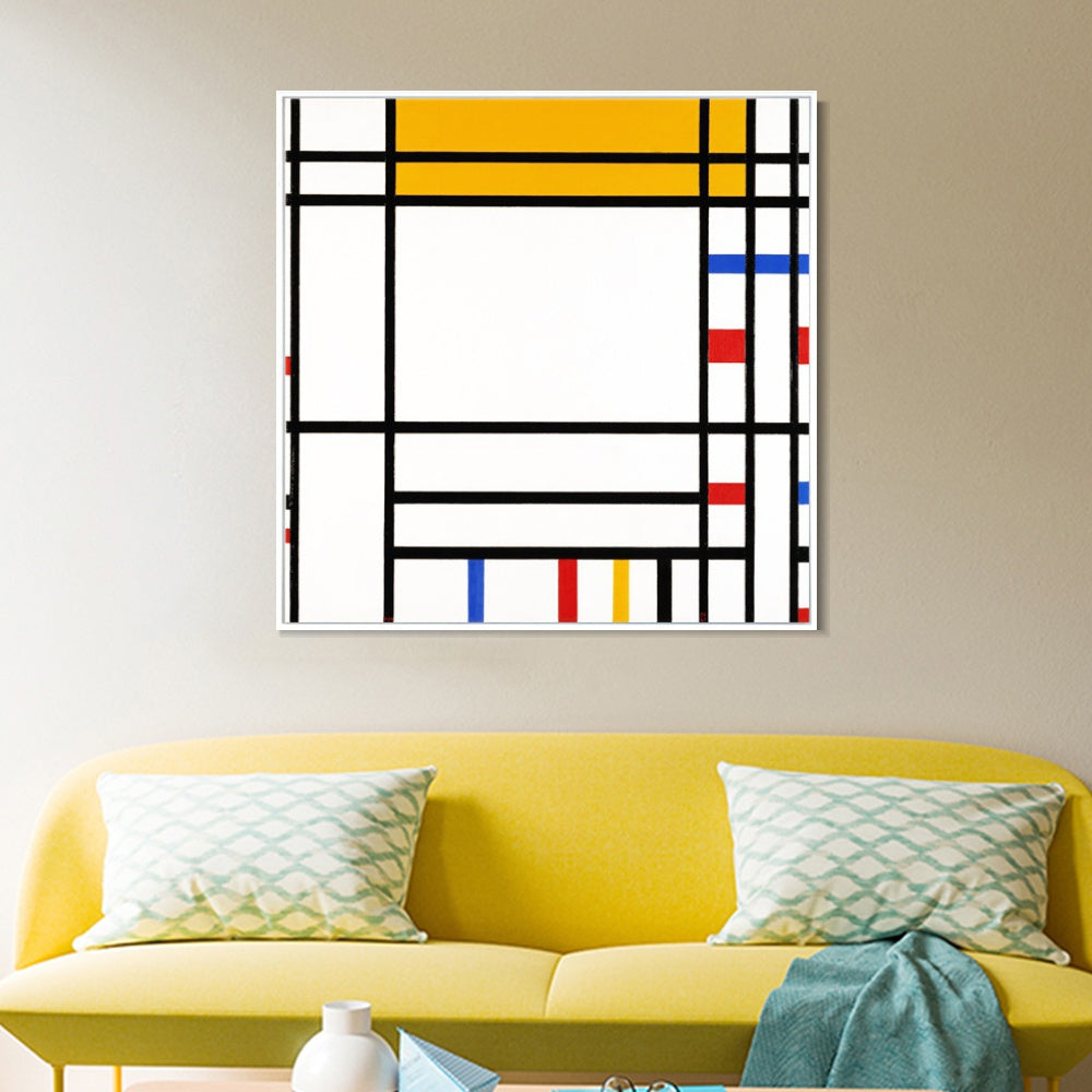 INVIN ART Framed Canvas Series#081 by Piet Cornelies Mondrian Wall Art Living Room Home Office Decorations