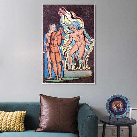 INVIN ART Framed Canvas Giclee Print Art Series#008 by William Blake Wall Art Living Room Home Office Decorations