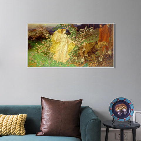 INVIN ART Framed Canvas Giclee Print Art Series#020 by William Blake Wall Art Living Room Home Office Decorations