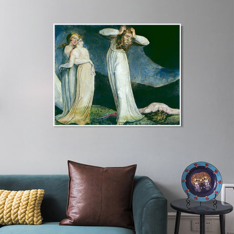 INVIN ART Framed Canvas Giclee Print Art Series#031 by William Blake Wall Art Living Room Home Office Decorations