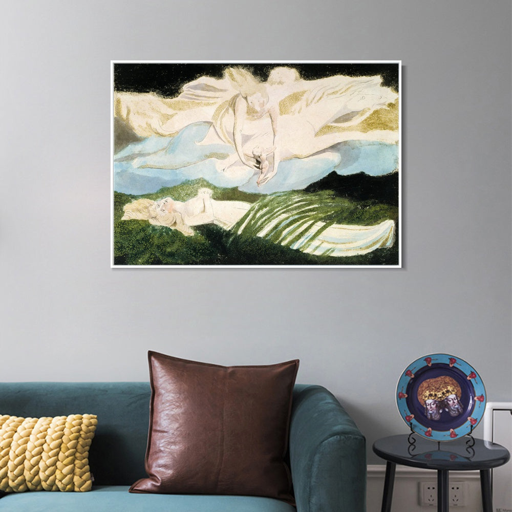 INVIN ART Framed Canvas Giclee Print Art Illustration to Dante's Divine Comedy#3 by William Blake Wall Art