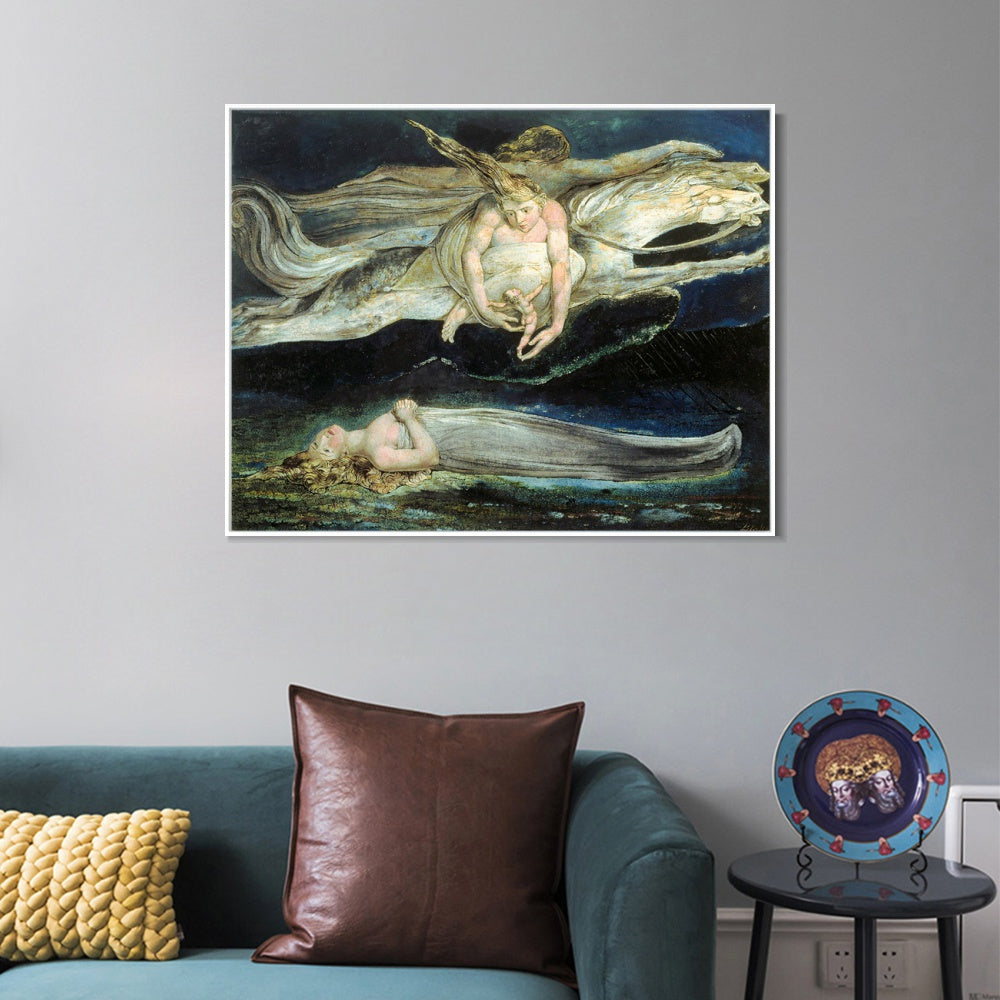 INVIN ART Framed Canvas Giclee Print Art Illustration to Dante's Divine Comedy by William Blake Wall Art