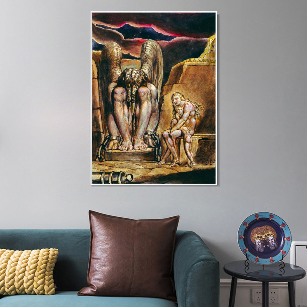 INVIN ART Framed Canvas Giclee Print Art Series#040 by William Blake Wall Art