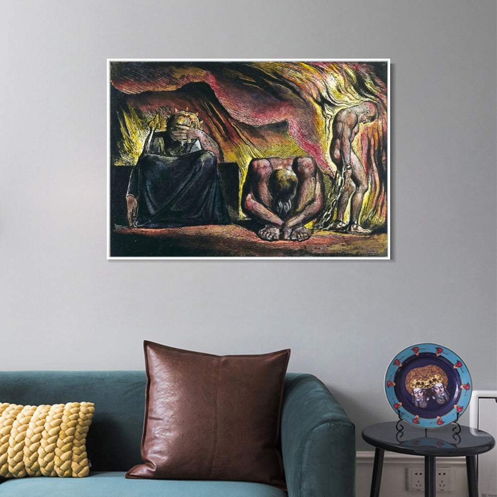 INVIN ART Framed Canvas Giclee Print Art Series#055 by William Blake Wall Art