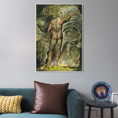 INVIN ART Framed Canvas Giclee Print Art Series#058 by William Blake Wall Art Living Room Home Office Decorations