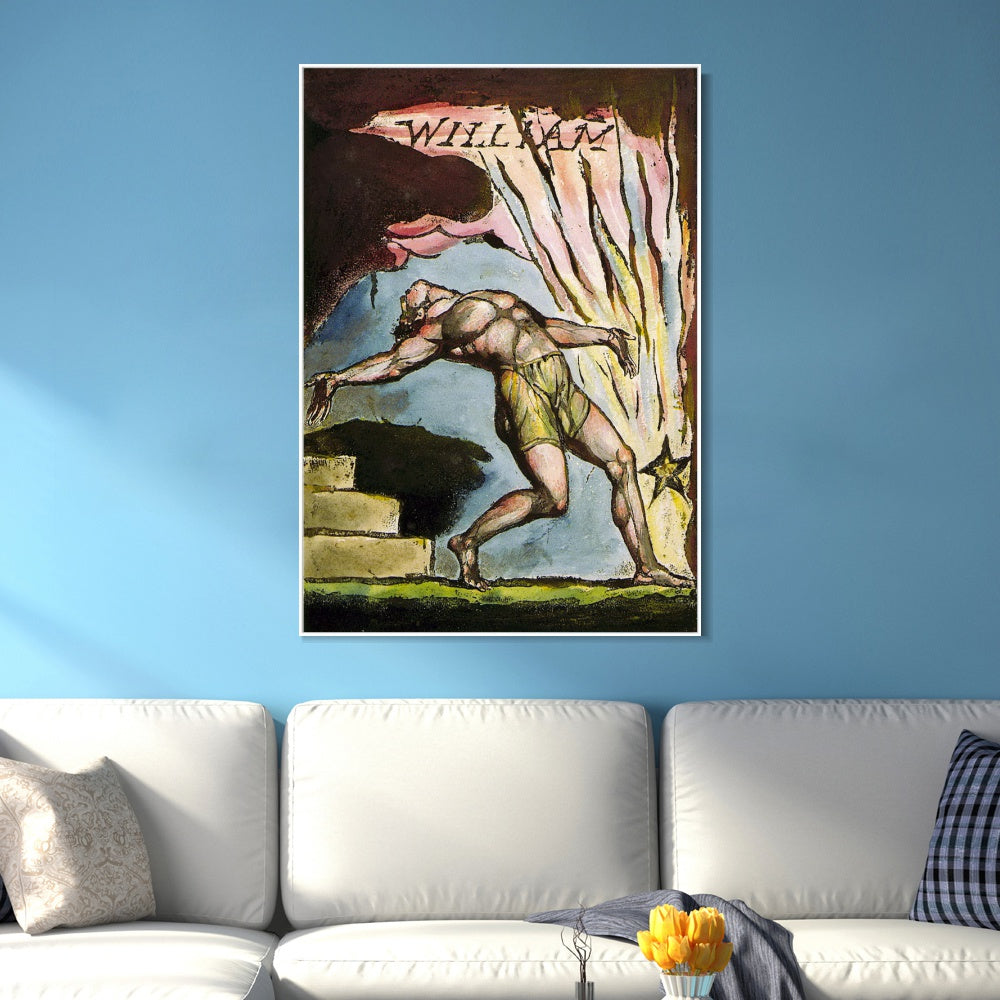 INVIN ART Framed Canvas Giclee Print Art Series#062 by William Blake Wall Art
