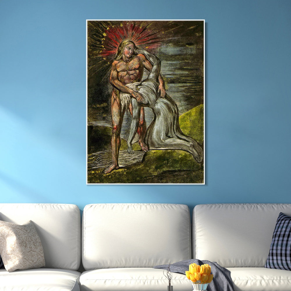 INVIN ART Framed Canvas Giclee Print Art Series#064 by William Blake Wall Art