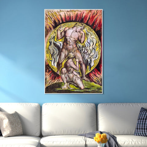 INVIN ART Framed Canvas Giclee Print Art Series#065 by William Blake Wall Art Living Room Home Office Decorations