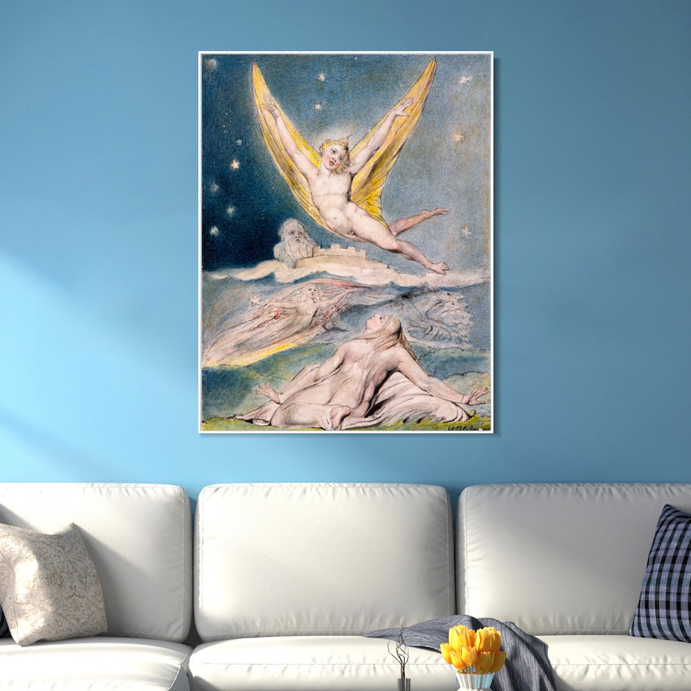 INVIN ART Framed Canvas Giclee Print Art Night Startled by William Blake Wall Art