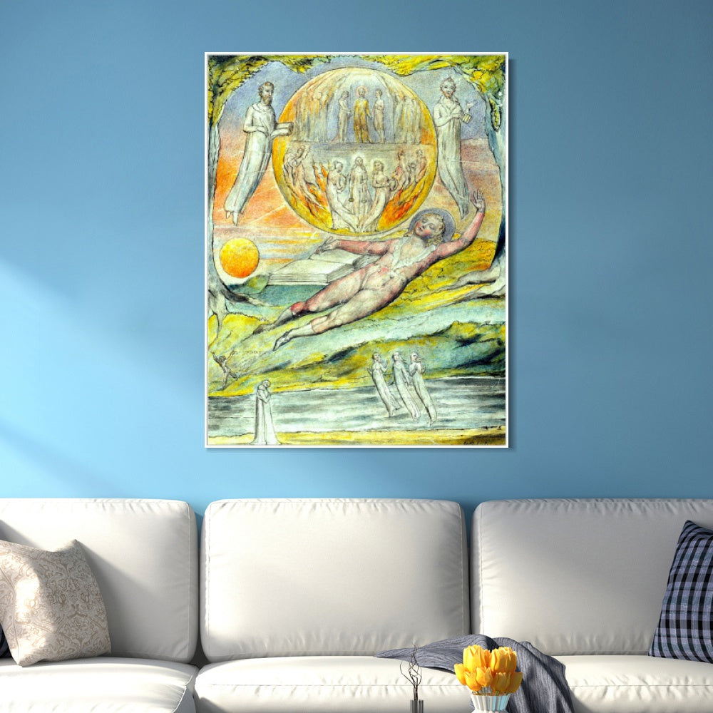 INVIN ART Framed Canvas Giclee Print Art The Youthful Poet's Dream by William Blake Wall Art