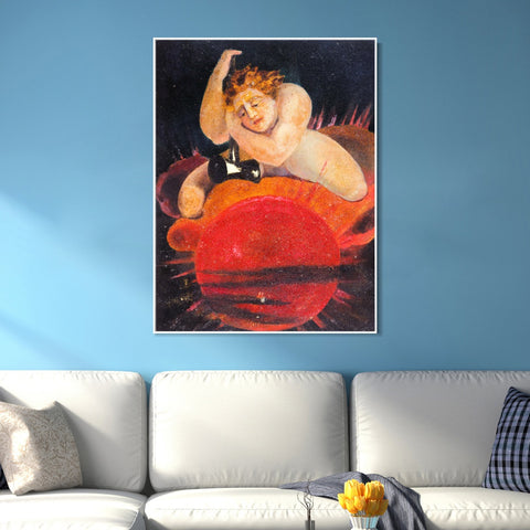 INVIN ART Framed Canvas Giclee Print Art Series#083 by William Blake Wall Art Living Room Home Office Decorations