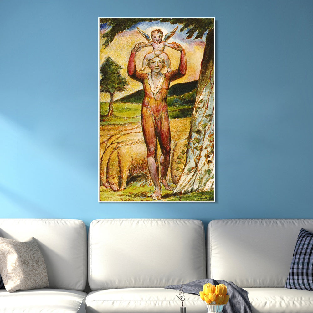 INVIN ART Framed Canvas Giclee Print Art Songs of Innocence and of Experience by William Blake Wall Art