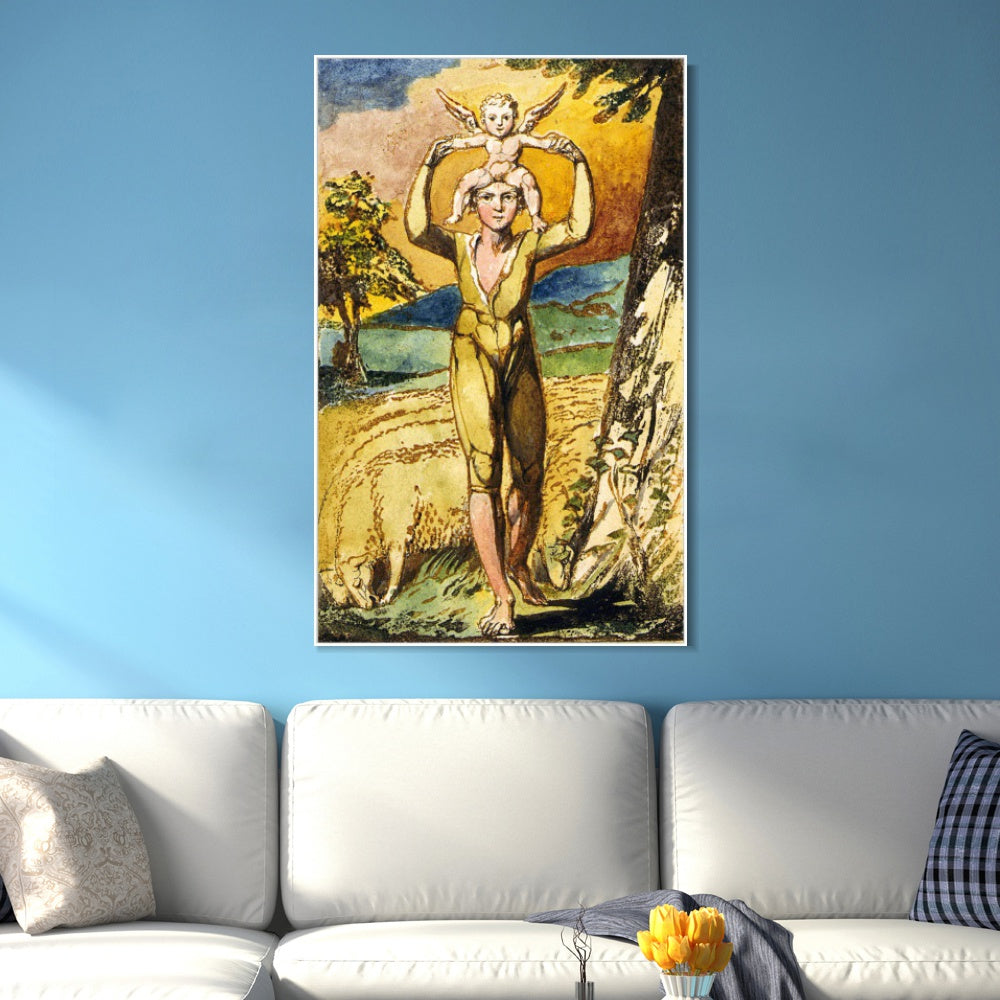 INVIN ART Framed Canvas Giclee Print Art Songs of Innocence and of Experience#2 by William Blake Wall Art