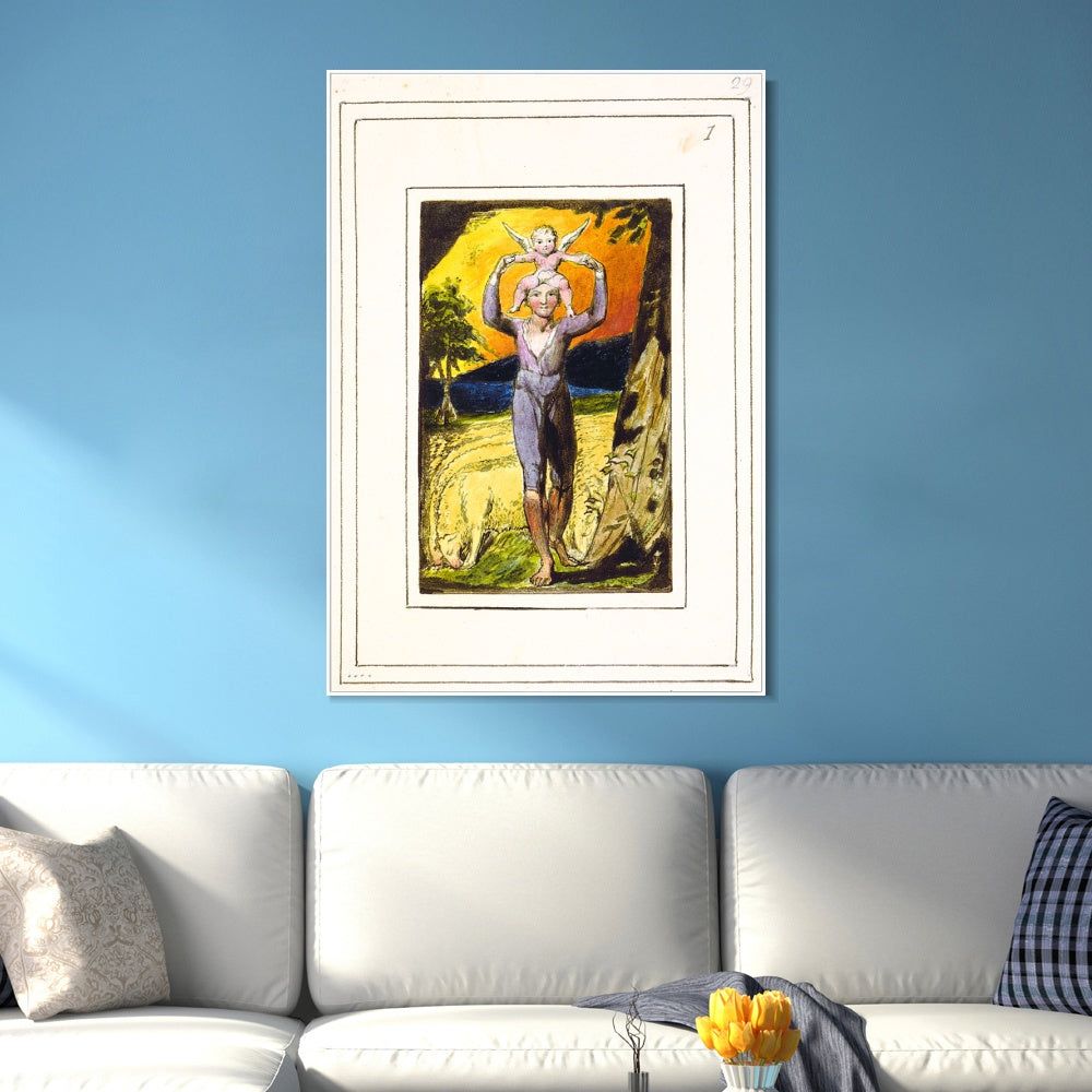 INVIN ART Framed Canvas Giclee Print Art Songs of Innocence and of Experience#4 by William Blake Wall Art