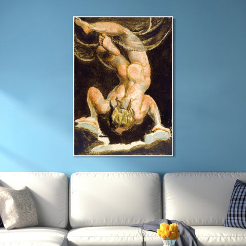 INVIN ART Framed Canvas Giclee Print Art Series#094 by William Blake Wall Art Living Room Home Office Decorations