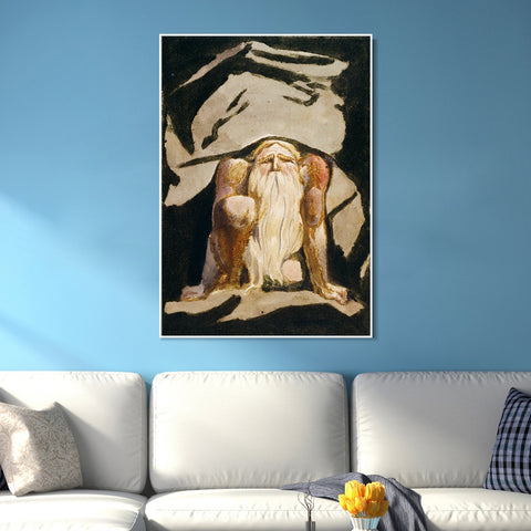INVIN ART Framed Canvas Giclee Print Art Series#095 by William Blake Wall Art Living Room Home Office Decorations