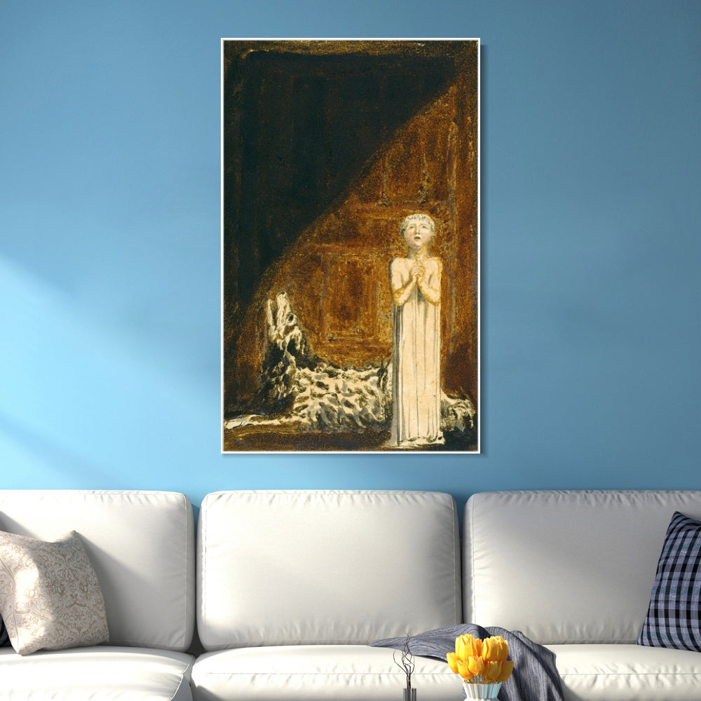INVIN ART Framed Canvas Giclee Print Art Series#096 by William Blake Wall Art