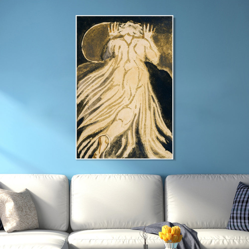 INVIN ART Framed Canvas Giclee Print Art Series#097 by William Blake Wall Art