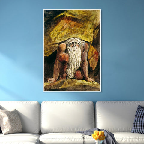 INVIN ART Framed Canvas Giclee Print Art Series#098 by William Blake Wall Art Living Room Home Office Decorations