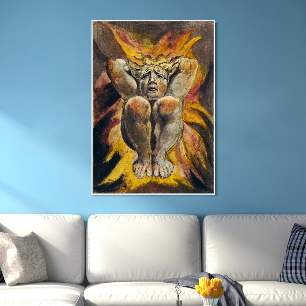 INVIN ART Framed Canvas Giclee Print Art Series#099 by William Blake Wall Art