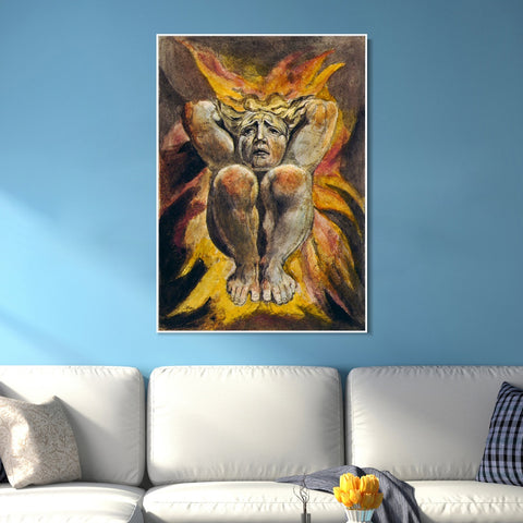 INVIN ART Framed Canvas Giclee Print Art Series#099 by William Blake Wall Art Living Room Home Office Decorations