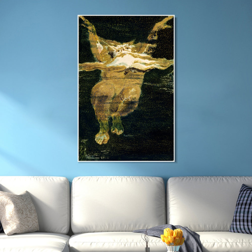 INVIN ART Framed Canvas Giclee Print Art Series#102 by William Blake Wall Art