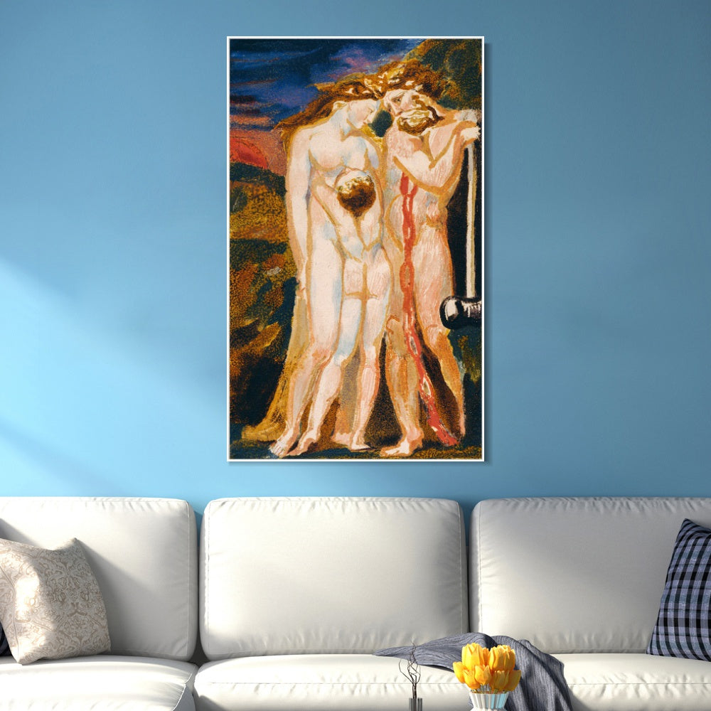 INVIN ART Framed Canvas Giclee Print Art Series#105 by William Blake Wall Art Living Room Home Office Decorations