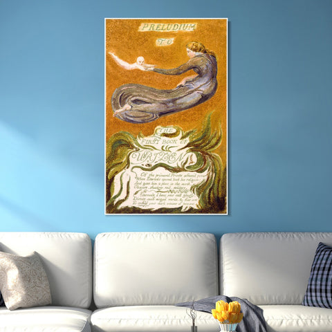 INVIN ART Framed Canvas Giclee Print Art Series#108 by William Blake Wall Art Living Room Home Office Decorations
