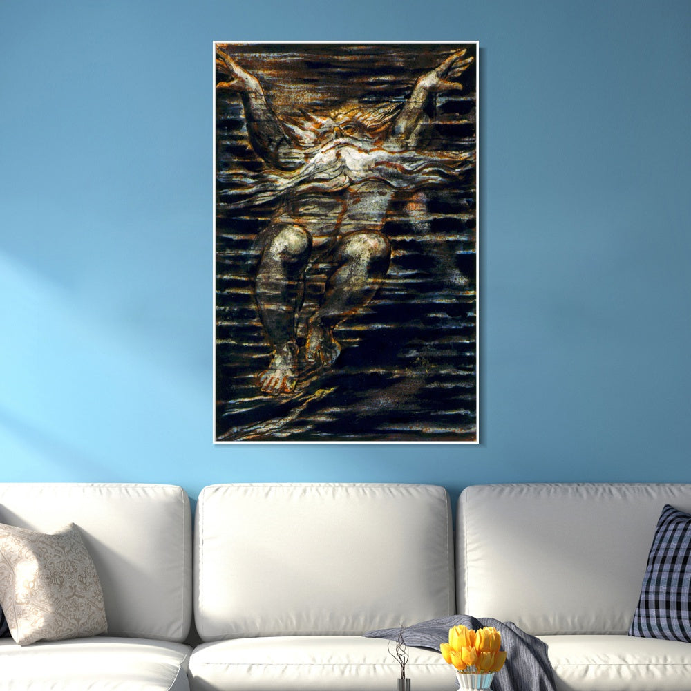 INVIN ART Framed Canvas Giclee Print Art The First Book of Urizen#3 by William Blake Wall Art