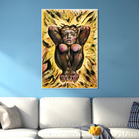 INVIN ART Framed Canvas Giclee Print Art Series#114 by William Blake Wall Art Living Room Home Office Decorations
