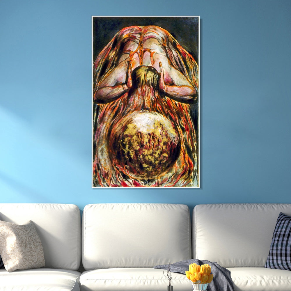 INVIN ART Framed Canvas Giclee Print Art The First Book of Urizen by William Blake Wall Art