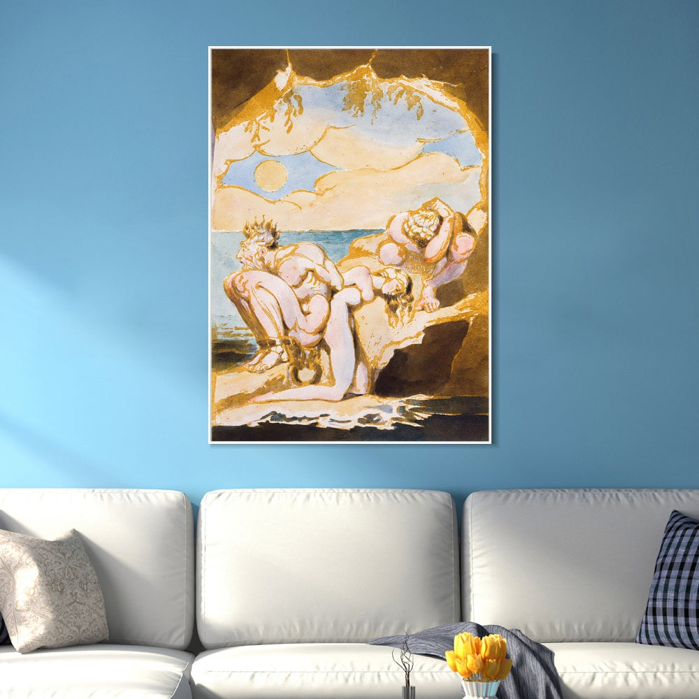 INVIN ART Framed Canvas Giclee Print Art Visions of the Daughters of Albion#6 by William Blake Wall Art