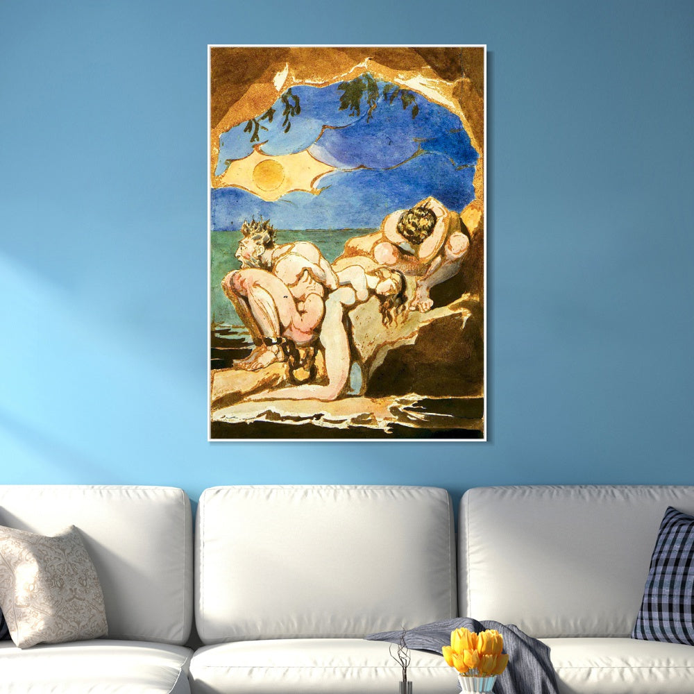 INVIN ART Framed Canvas Giclee Print Art Visions of the Daughters of Albion by William Blake Wall Art