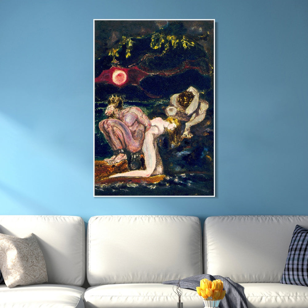INVIN ART Framed Canvas Giclee Print Art Visions of the Daughters of Albion#2 by William Blake Wall Art