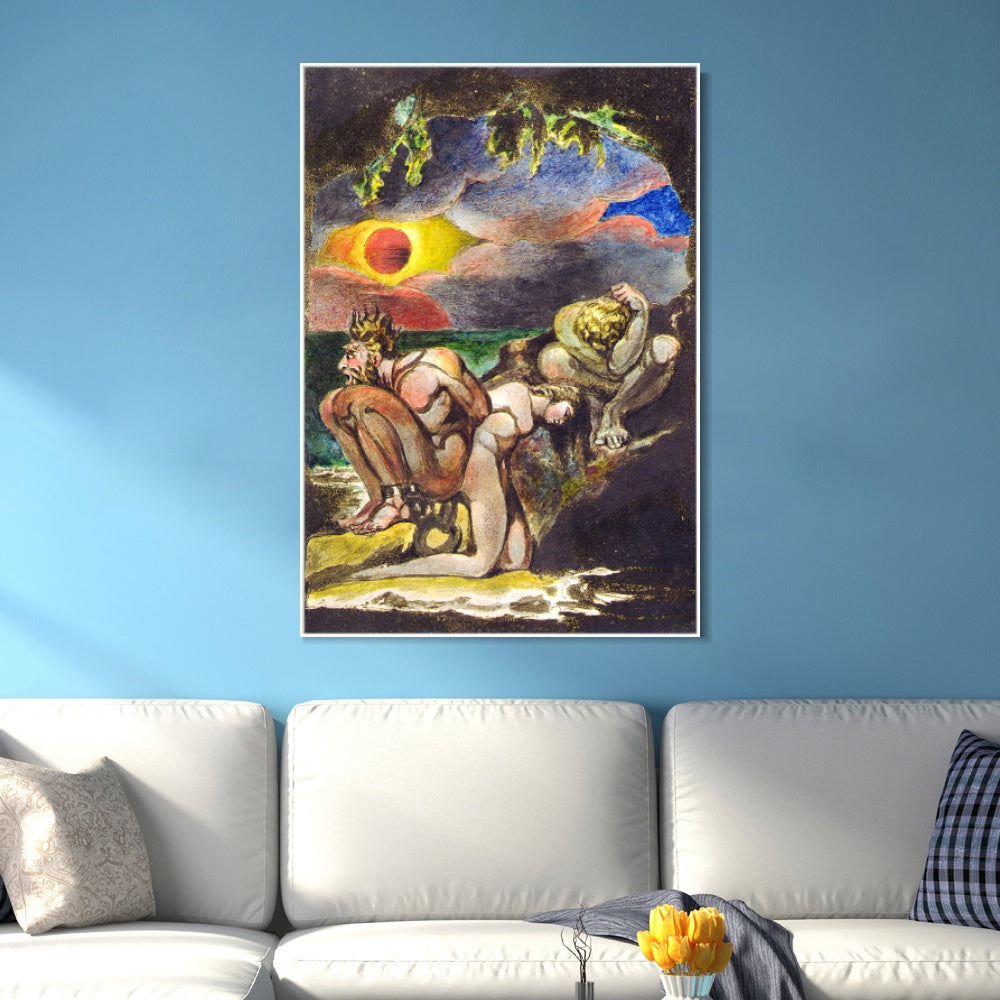 INVIN ART Framed Canvas Giclee Print Art Visions of the Daughters of Albion#3 by William Blake Wall Art