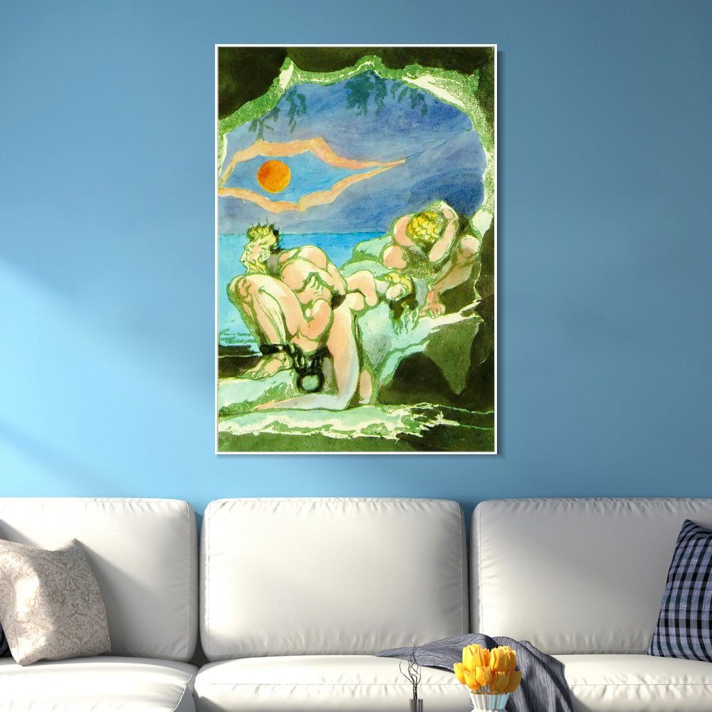 INVIN ART Framed Canvas Giclee Print Art Visions of the Daughters of Albion#4 by William Blake Wall Art