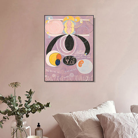 INVIN ART Framed Canvas Giclee Print Adulthood No 6 by Hilma Af Klint Wall Art Living Room Home Office Decorations