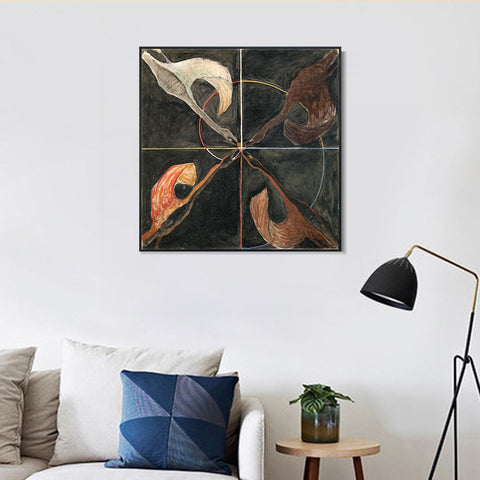 INVIN ART Framed Canvas Giclee Print Series#05 by Hilma Af Klint Wall Art Living Room Home Office Decorations