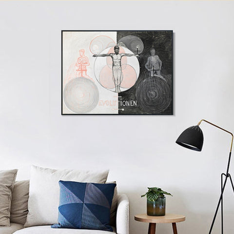 INVIN ART Framed Canvas Giclee Print Series#020 by Hilma Af Klint Wall Art Living Room Home Office Decorations