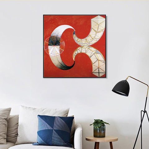 INVIN ART Framed Canvas Giclee Print Svanen Nr. 9, 1914 by Hilma Af Klint Wall Art Living Room Home Office Decorations
