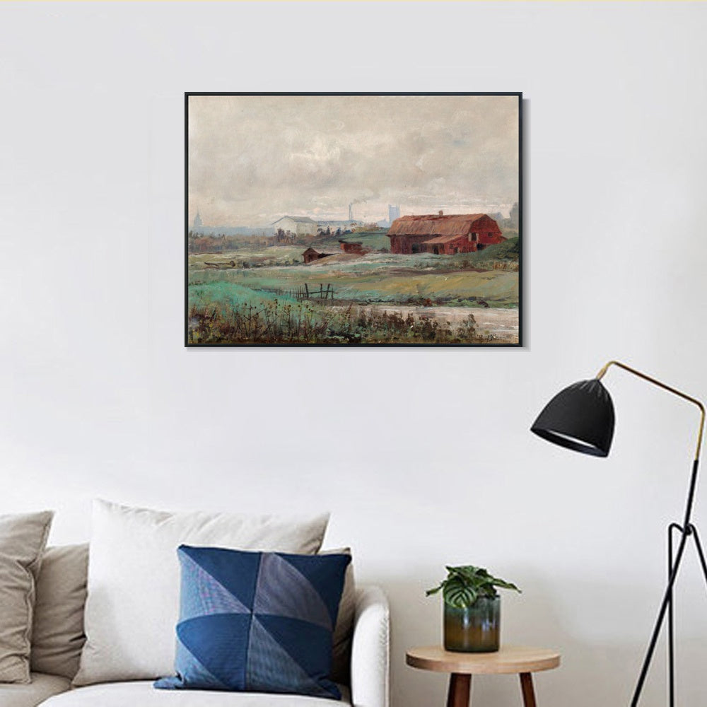 INVIN ART Framed Canvas Giclee Print MOTIV FRAN STOCKHOLMS UTKANT by Hilma Af Klint Wall Art Living Room Home Office Decorations