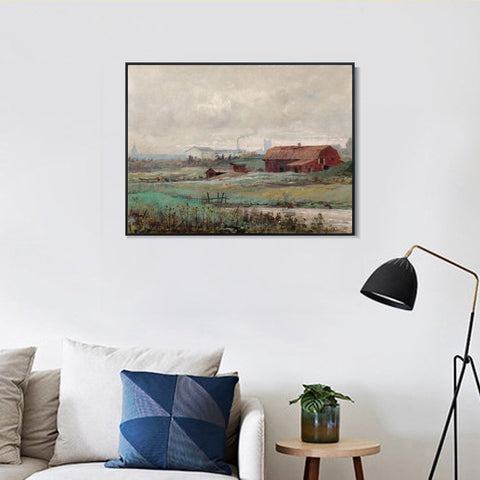 INVIN ART Framed Canvas Giclee Print MOTIV FRAN STOCKHOLMS UTKANT by Hilma Af Klint Wall Art Living Room Home Office Decorations