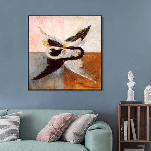 INVIN ART Framed Canvas Giclee Print Svanen 1914 Old Master by Hilma Af Klint Wall Art Living Room Home Office Decorations