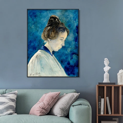 INVIN ART Framed Canvas Self-portrait by Hilma Af Klint Wall Art Living Room Home Office Decorations