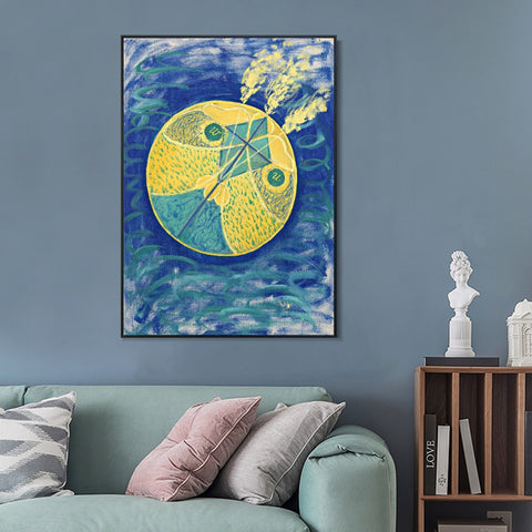 INVIN ART Framed Canvas Group i No.7 Primordial Chaos, 1907 by Hilma Af Klint Wall Art Living Room Home Office Decorations