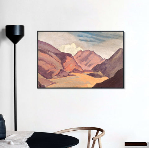 INVIN ART Framed Canvas Giclee Print Baltistan the Border with Ladakh-1936 by Nicholas Roerich Wall Art Living Room Home Office Decorations