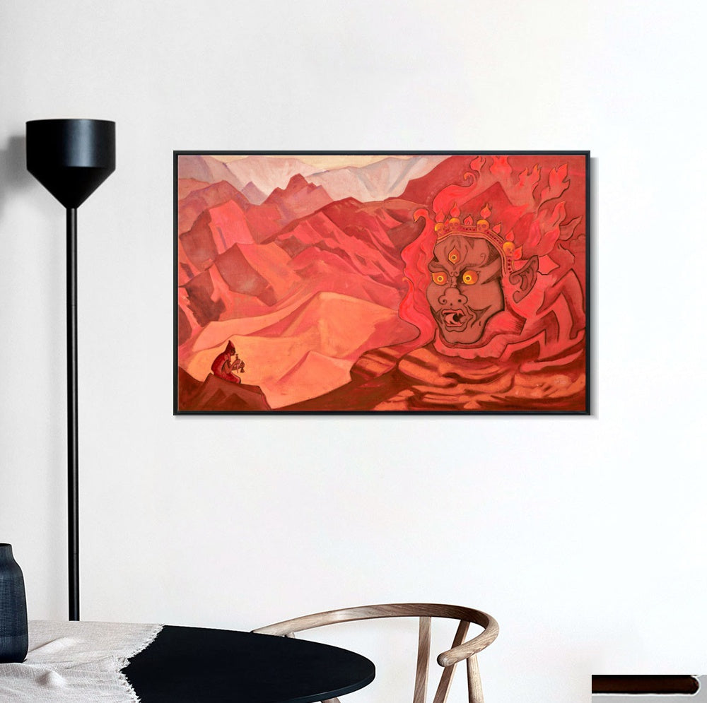 INVIN ART Framed Canvas Giclee Print Dorje the Daring One, 1925 by Nicholas Roerich Wall Art Living Room Home Office Decorations